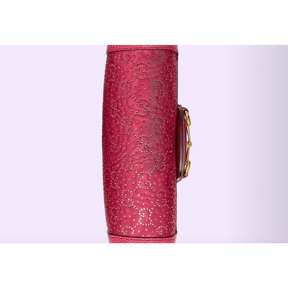 Gucci Mini 1955 Horsebit Pink Lizard Leather & Crystal Bag EXOTIC NIB - Picture 7 of 9